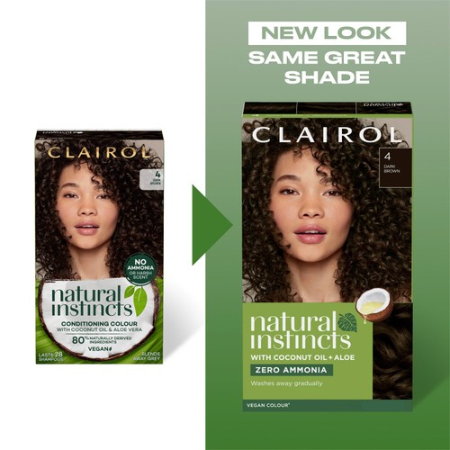 Clairol Natural Instincts Semi Permanent Hair Dye 4 Dark Brown