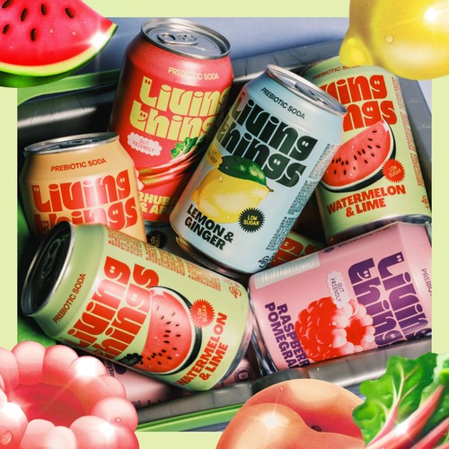 Living Things Watermelon & Lime Biotic Soda
