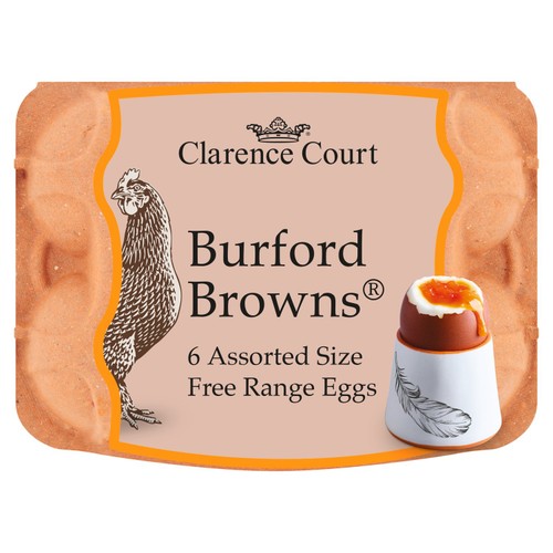 Clarence Court  Burford Brown 6 Medium Free Range Eggs