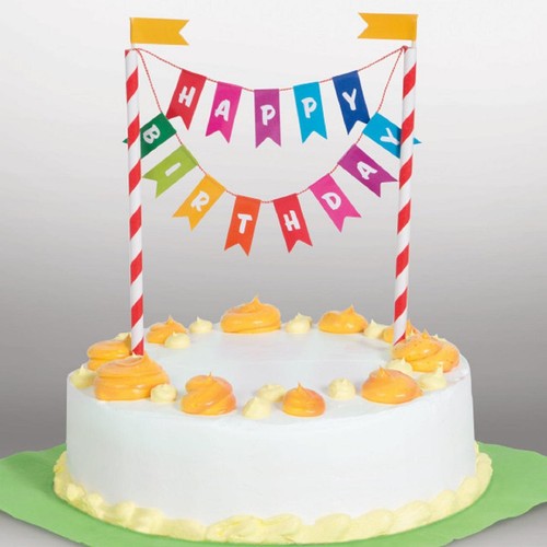 Rainbow Birthday Bunting Cake Topper