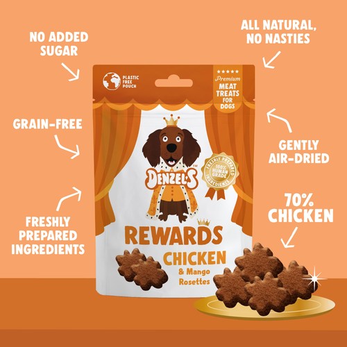 Denzel's Premium Rewards Chicken & Mango Meat Dog Treats