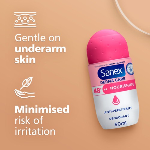 Sanex Derma Care Nourishing 48-Hour Antiperspirant Roll-On Deodorant