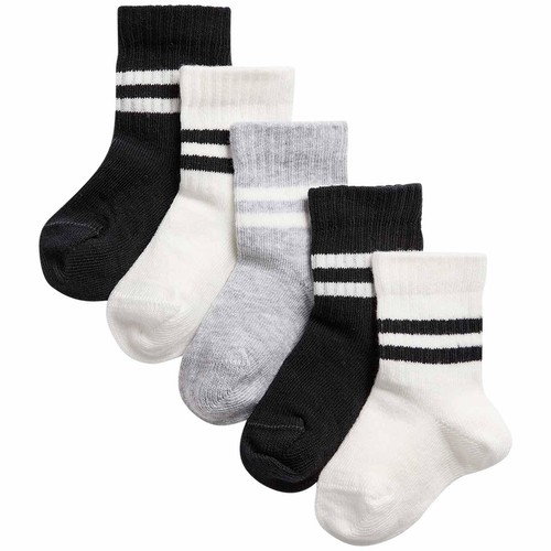 M&S Unisex Cotton Baby Socks, 0-6 Months, Black