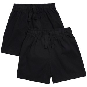 M&S Unisex Pure Cotton Shorts, 8-9 Years, Black