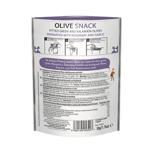 Mr Filberts Olive Snacks Mixed Olives with Rosemary & Garlic