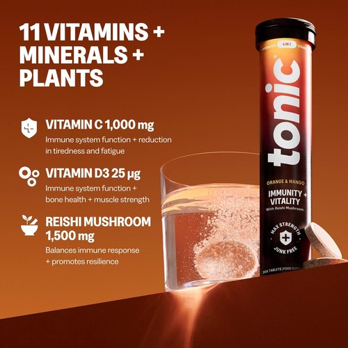 Tonic Health Daily Immunity & Vitality Orange & Mango Effervescent tablets
