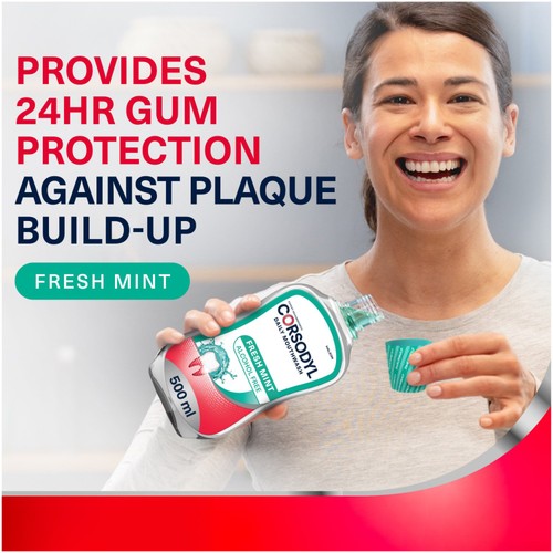 Corsodyl Daily Gum Care Mouthwash Alcohol Free Fresh Mint 500ml