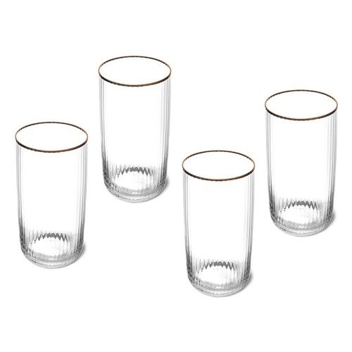 Mikasa Sorrento 4pc Highball Glasses, 510ml, Gift boxed