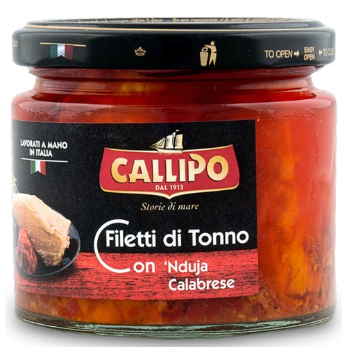 Callipo Yellowfin Tuna with Nduja in Olive Oil Jar