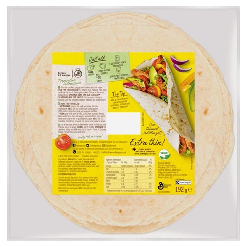 Old El Paso Large Extra Thin Tortilla Wraps