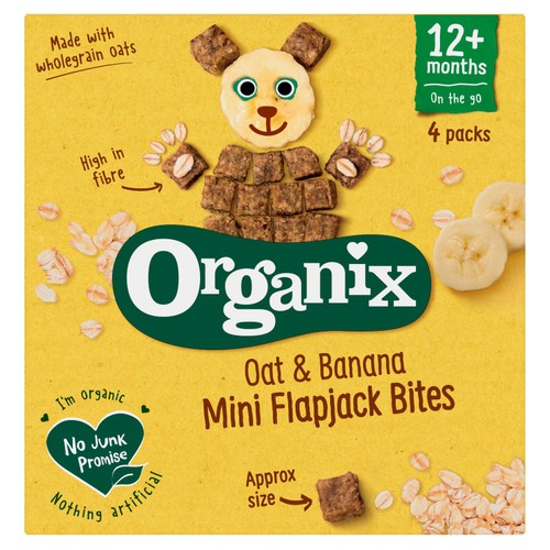 Organix Mini Oat & Banana Flapjack Bites Toddler Multipack 12 months+