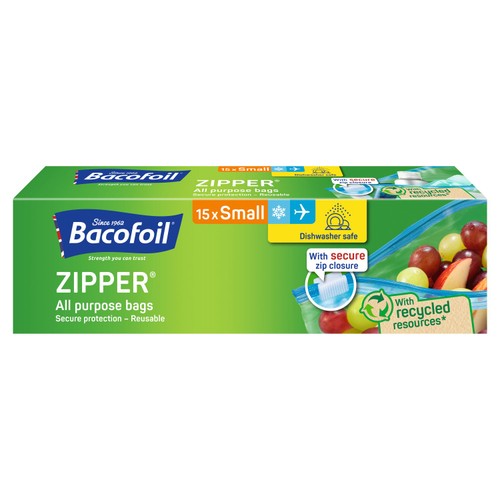 Bacofoil Small All Purpose Zipper Freezer Bags