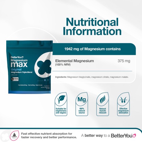 BetterYou Magnesium Max Original Powder