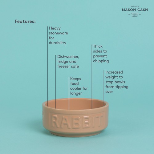 Mason Cash Lettered Rabbit Bowl, 13cm