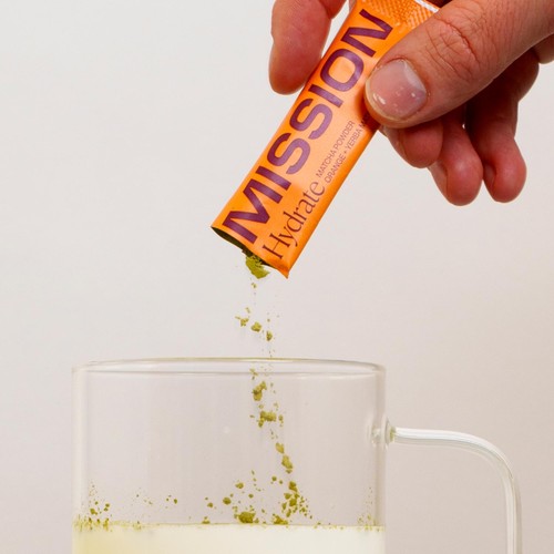 MISSION Hydrate Matcha Powder Sachets with Orange + Yerba Mate