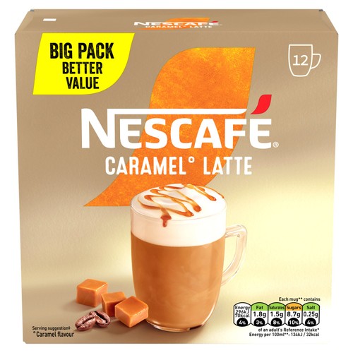 Nescafe Caramel Latte Instant Coffee 12 sachets