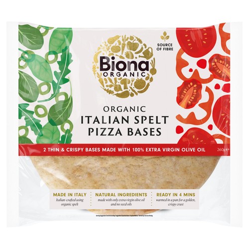 Biona Organic Italian Spelt Thin & Crispy Pizza Bases