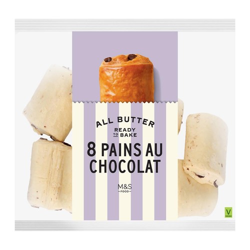 M&S 8 Ready to Bake Pain Au Chocolat Frozen