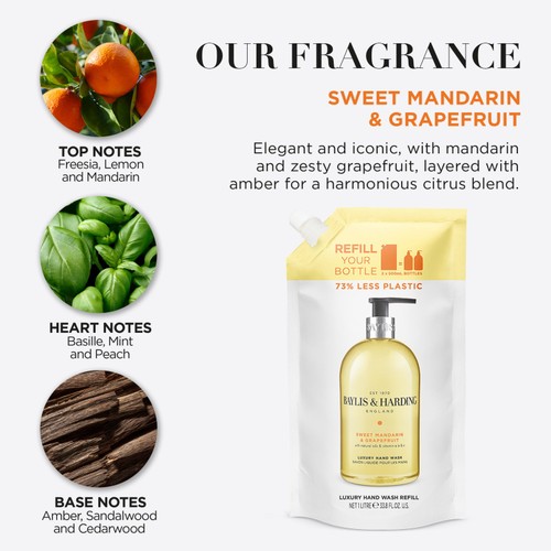 Baylis & Harding Sweet Mandarin & Grapefruit Hand Wash Refill Pouch