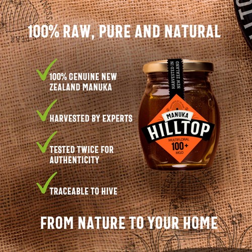 Hilltop Honey Manuka MGO100+ Honey
