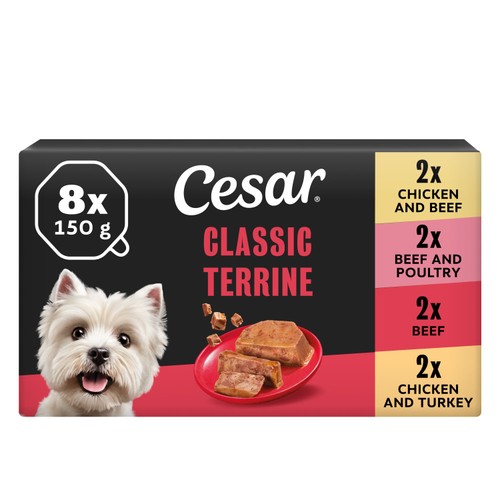 Cesar Classics Terrine Dog Food Trays Mixed in Loaf 