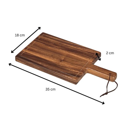 Tala Chunky Handled Board With Groove in Lacquered Acacia
