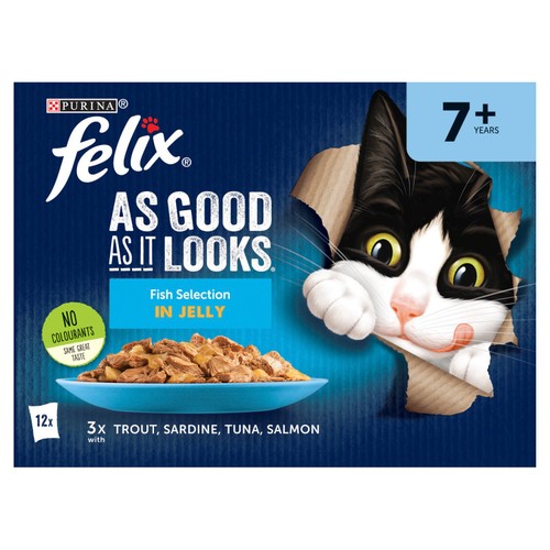 Felix As Good As it Looks Senior 7+ Fish in Jelly Wet Cat Food