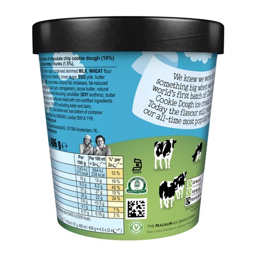 Ben & Jerry's Cookie Dough Vanilla Ice Cream Tub 
