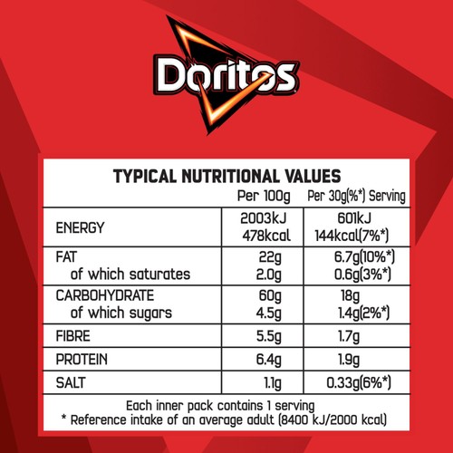 Doritos Chilli Heatwave Tortilla Chips Multipack Crisps