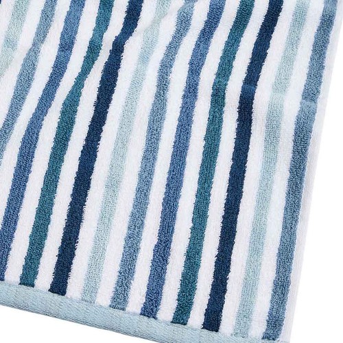 M&S Pure Cotton Striped Towel, Hand Towel, Blue