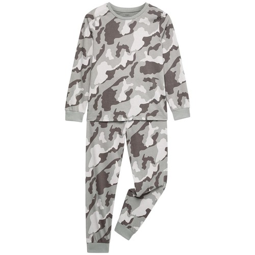 M&S Essential Camoflage Pyjama, 9-10 Years, Grey