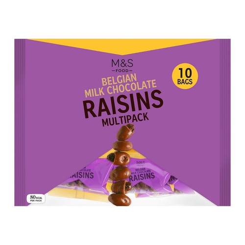 M&S Belgian Milk Chocolate Raisins Multipack