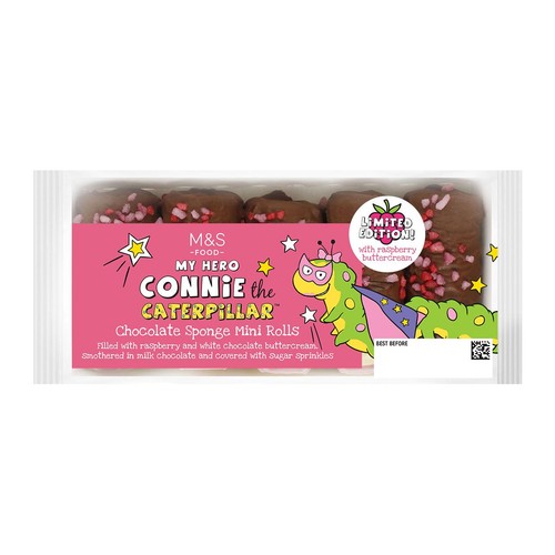 M&S My Hero Connie The Caterpillar Chocolate Sponge Mini Rolls
