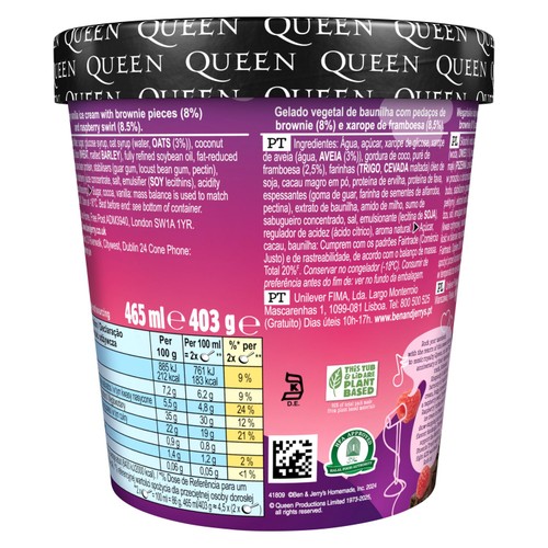 Ben & Jerry's Non Dairy Bohemian Raspberry Vegan Ice Cream Tub