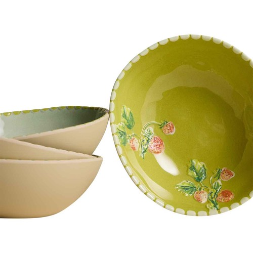 M&S Floral Melamine Cereal Bowl Set, Green