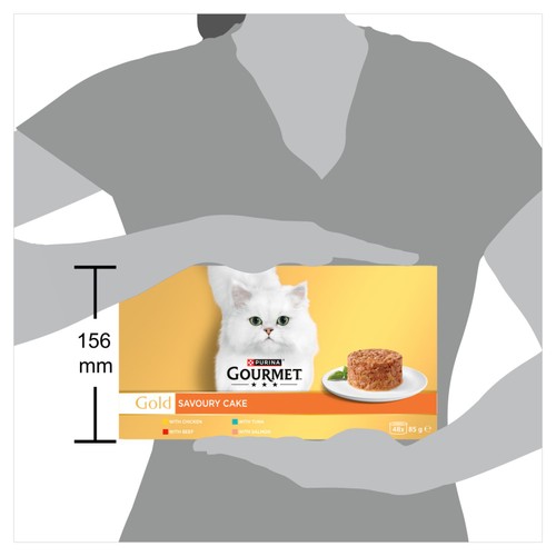 Gourmet Gold Savoury Cake with Beef, Chicken, Salmon, Tuna Wet Cat Food Can