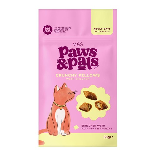 M&S Paws & Pals Crunchy Pillows with Chicken Cat Treats
