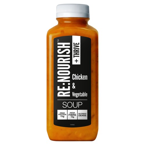 RENOURISH Thrive Chicken and Vegetable, High Protein & High Fibre Soup