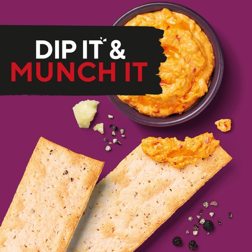 Ryvita Thins Cheddar & Black Pepper Flatbread Crackers