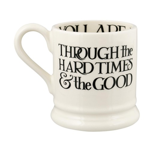 Emma Bridgewater Black Toast You & Me 1/2 Pint Mugs Boxed