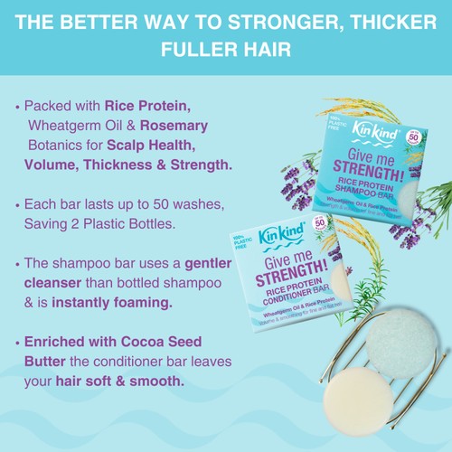 KinKind Give me STRENGTH! Conditioner Bar with Wheatgerm Oil & Rice Protein