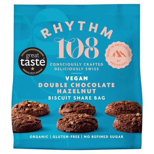 Rhythm 108 Swiss Vegan Double Chocolate Hazelnut Biscuit Share Bag