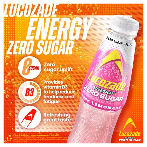 Lucozade Energy Zero Pink Lemonade