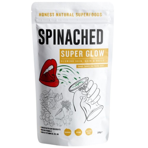 Spinached Organic Super Glow Skin, Hair & Nails Superfood Supplement Powder, 200g