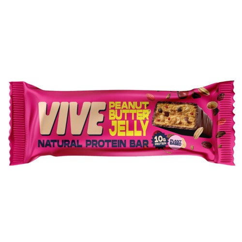 Vive Vegan Chocolate Protein Bars- Peanut Butter Jelly, 49g Vive Vegan Chocolate Protein Bars- Peanut Butter Jelly, 49g