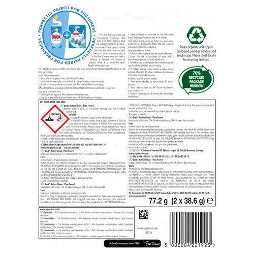 Duck Active Clean Toilet Rim Block Pine Duo Pack