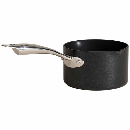 M&S Aluminium 14cm Non Stick Pro Milk Pan, Black