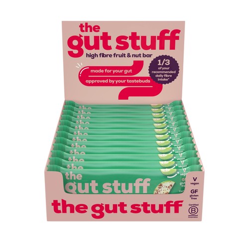 The Gut Stuff Apple & Cinnamon High Fibre Fruit & Nut Box of Bars