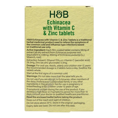 Holland & Barrett Echinacea with Vitamin C & Zinc Tablets
