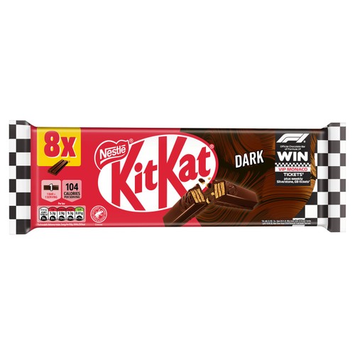 KitKat 2 Finger Dark Chocolate Biscuit Bar, Multipack
